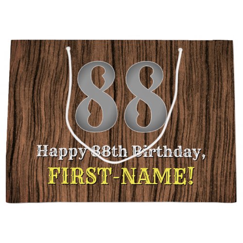 88th Birthday Country Western Inspired Look Name Large Gift Bag