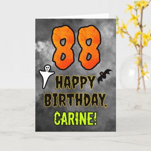 88th Birthday Eerie Halloween Theme  Custom Name Card