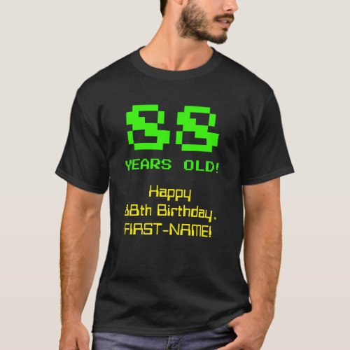 88th Birthday Fun 8_Bit Look Nerdy  Geeky 88 T_Shirt