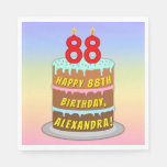 [ Thumbnail: 88th Birthday: Fun Cake and Candles + Custom Name Napkins ]