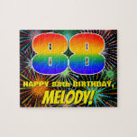[ Thumbnail: 88th Birthday: Fun, Colorful Celebratory Fireworks Jigsaw Puzzle ]