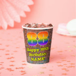 [ Thumbnail: 88th Birthday: Fun Graffiti-Inspired Rainbow 88 Paper Cups ]