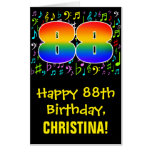[ Thumbnail: 88th Birthday: Fun Music Symbols + Rainbow # 88 Card ]