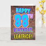 [ Thumbnail: 88th Birthday - Fun, Urban Graffiti Inspired Look Card ]