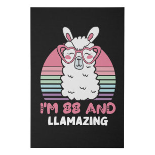 88th Birthday Llamazing Llama 88 Year Old Birthday Faux Canvas Print