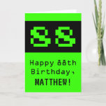 [ Thumbnail: 88th Birthday: Nerdy / Geeky Style "88" and Name Card ]