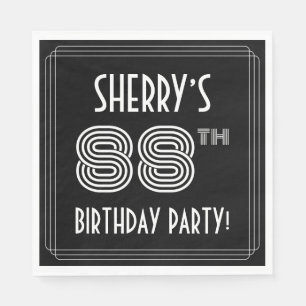 88th Birthday Party: Art Deco Style + Custom Name Napkins