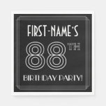 [ Thumbnail: 88th Birthday Party: Art Deco Style + Custom Name Napkins ]