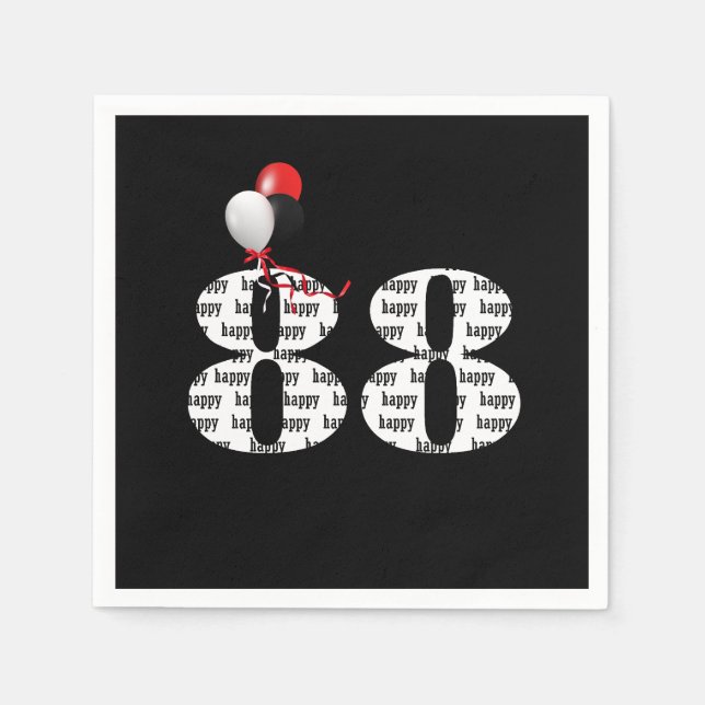88th Birthday party balloons Napkins (Front)