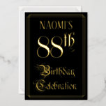[ Thumbnail: 88th Birthday Party — Fancy Script & Custom Name Invitation ]