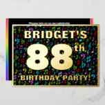 [ Thumbnail: 88th Birthday Party — Fun, Colorful Music Symbols Invitation ]