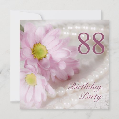 88th Birthday party invitation with daisies