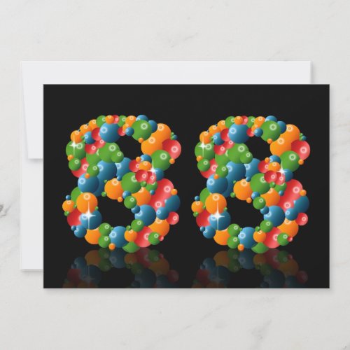 88th Birthday party with bubbles and balls Invitation