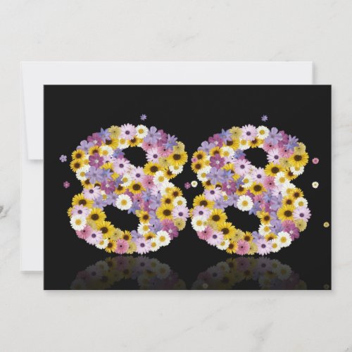 88th Birthday party with flowered letters Invitation