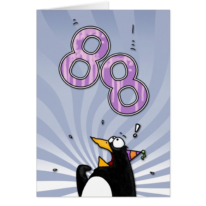 88th Birthday   Penguin Surprise Card