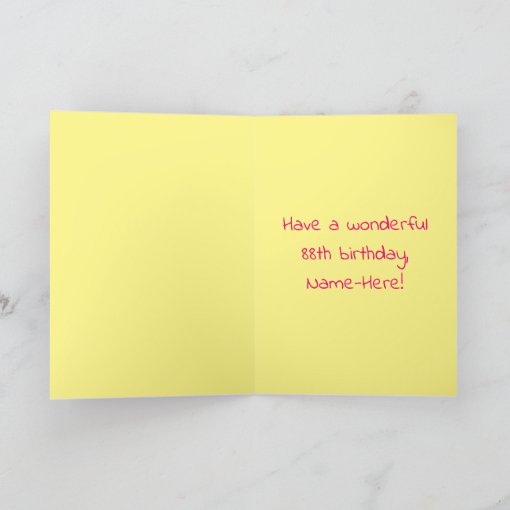 88th Birthday Pink Stripes & Hearts, Rainbow 88 Card Zazzle