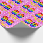 [ Thumbnail: 88th Birthday: Pink Stripes & Hearts, Rainbow # 88 Wrapping Paper ]