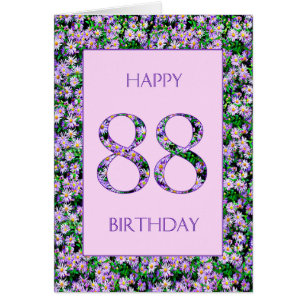 88th Birthday Purple Daisies Cards