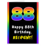 [ Thumbnail: 88th Birthday: Rainbow Spectrum # 88, Custom Name Card ]