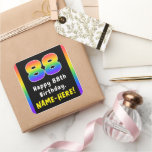 [ Thumbnail: 88th Birthday: Rainbow Spectrum # 88, Custom Name Sticker ]