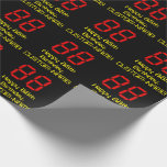 [ Thumbnail: 88th Birthday: Red Digital Clock Style "88" + Name Wrapping Paper ]
