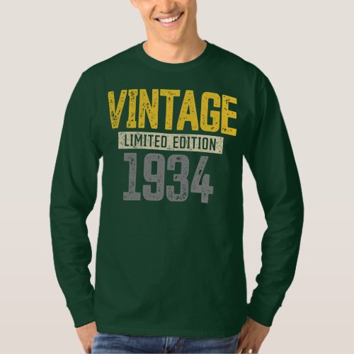 88th Birthday s Men Women Vintage 1934 88th T_Shirt