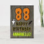 [ Thumbnail: 88th Birthday: Spooky Halloween Theme, Custom Name Card ]