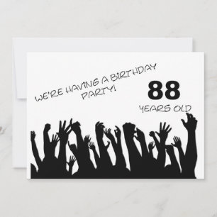 88th party invitation with cheering crowds