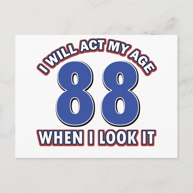 88th year old birthday designs postcard (Front)