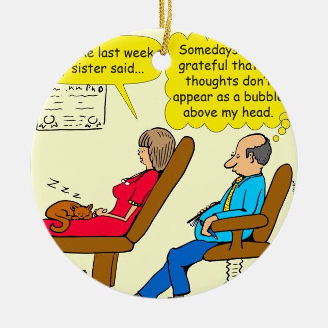 892 Private thought bubble therapist cartoon Ceramic Ornament (Front)