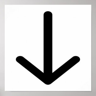 89620 BLACK ARROW DOWN DIRECTION POSTER