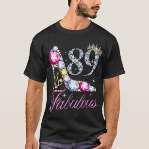 89 & Fabulous 89 Years 89th Birthday Diamond Crown T-Shirt