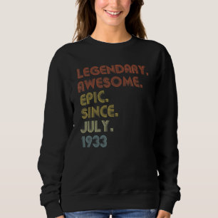 89 Year Old Awesome Since July 1933  89th Birthday Sweatshirt