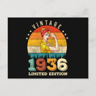 89 Year Old Bday 1936 Vintage 89th Birthday Women Postcard