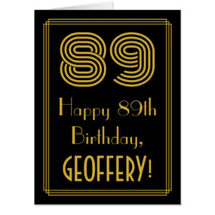 89th Birthday: Art Deco Inspired Look “89” + Name Card