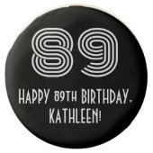 89th Birthday - Art Deco Inspired Look "89", Name Chocolate Covered Oreo (Front)