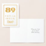 [ Thumbnail: 89th Birthday: Art Deco Inspired Look "89" & Name Foil Card ]