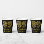 [ Thumbnail: 89th Birthday: Art Deco Inspired Look “89” & Name Paper Cups ]