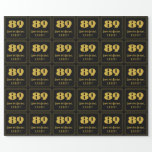 [ Thumbnail: 89th Birthday – Art Deco Inspired Look "89" & Name Wrapping Paper ]