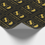 [ Thumbnail: 89th Birthday ~ Art Deco Inspired Look "89", Name Wrapping Paper ]
