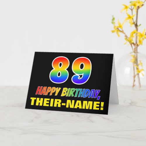 89th Birthday Bold Fun Simple Rainbow 89 Card