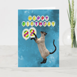 89th Birthday card with siamese cats