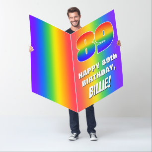 89th Birthday: Colorful, Fun Rainbow Pattern # 89 Card