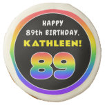 [ Thumbnail: 89th Birthday: Colorful Rainbow # 89, Custom Name ]