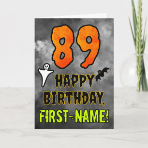 89th Birthday: Eerie Halloween Theme + Custom Name Card