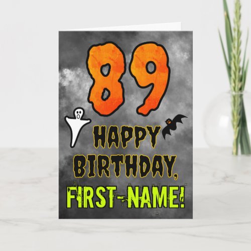 89th Birthday Eerie Halloween Theme  Custom Name Card