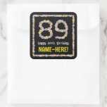 [ Thumbnail: 89th Birthday: Floral Flowers Number, Custom Name Sticker ]