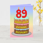 [ Thumbnail: 89th Birthday — Fun Cake & Candles, W/ Custom Name Card ]
