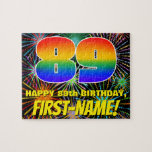 [ Thumbnail: 89th Birthday: Fun, Colorful Celebratory Fireworks Jigsaw Puzzle ]