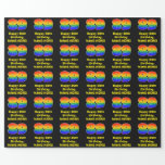 [ Thumbnail: 89th Birthday: Fun, Colorful Rainbow Inspired # 89 Wrapping Paper ]
